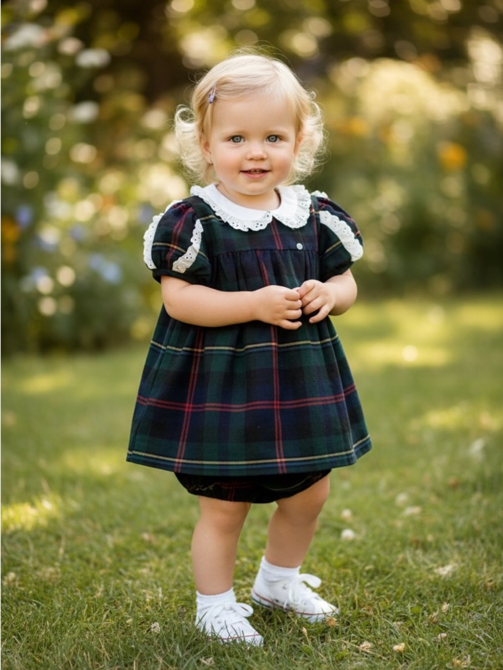 TBBC Mary Plaid Set with Bloomers 3T